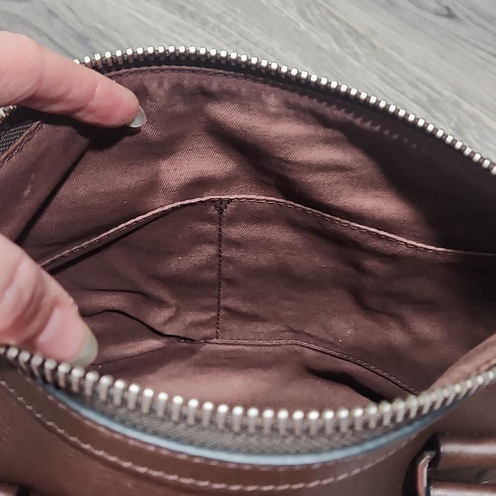 Vintage Espresso Fossil Dawson Pebbles Leather Satchel Bag - Picture 8 of 10